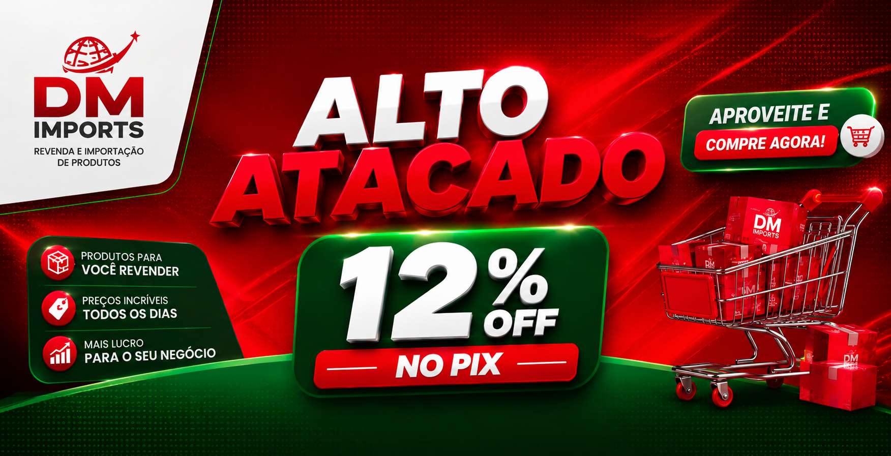 Banner promocional 1 de 3 da DMPR IMPORTS